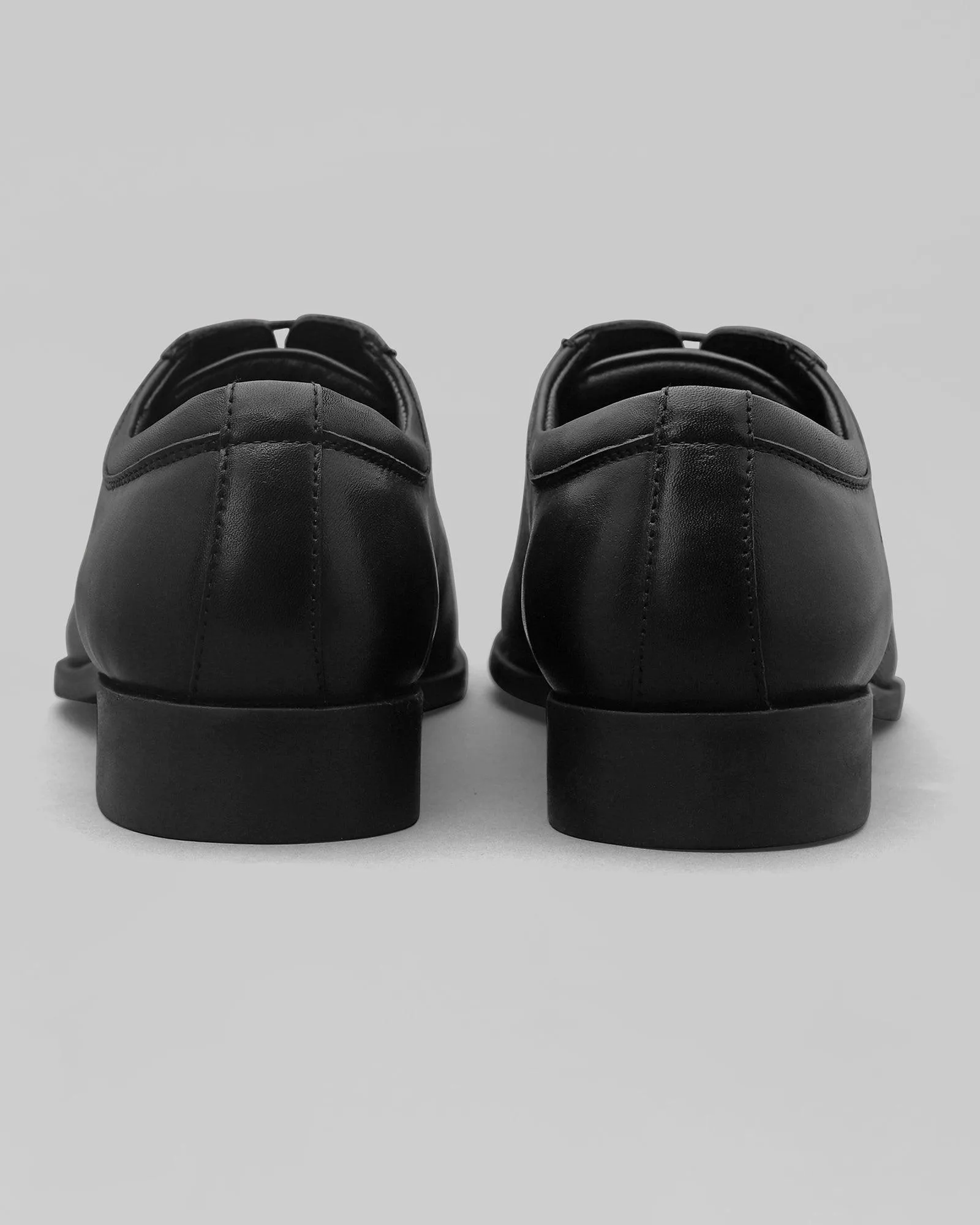 Must Haves Leather Black Textured Oxford Shoes - Kiwi