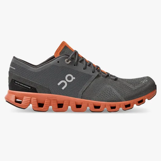 ON Cloud X Mens Training Shoe - Rust/Rock