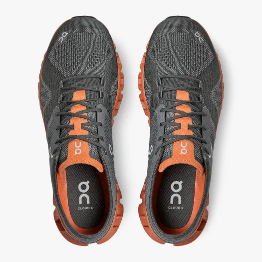 ON Cloud X Mens Training Shoe - Rust/Rock