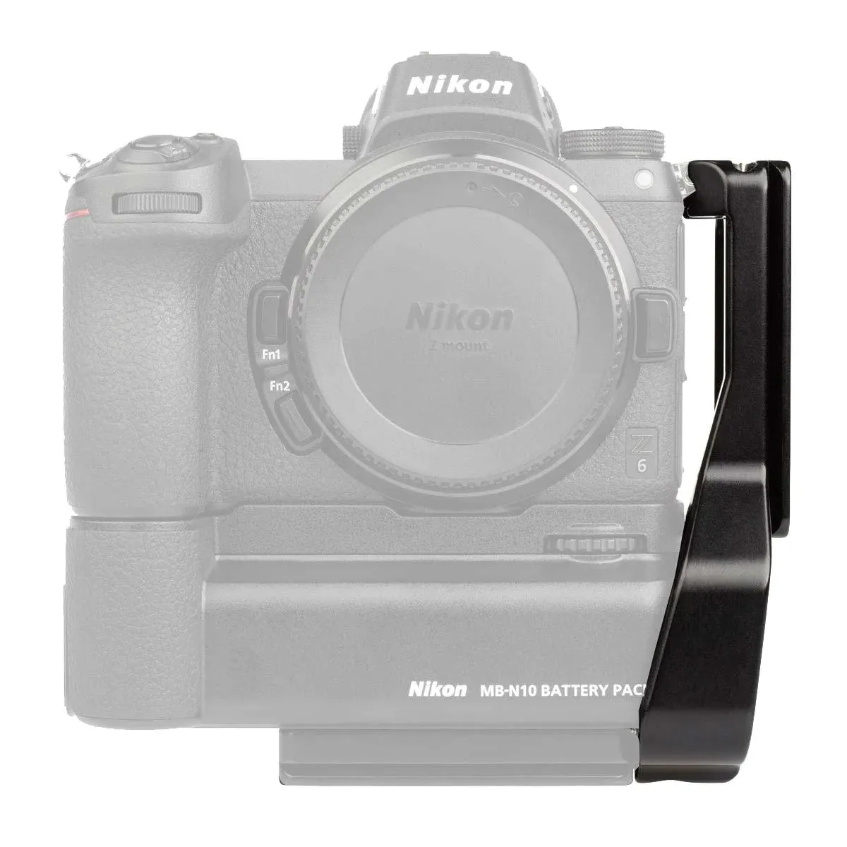 ProMediaGear L-Bracket plate for Nikon Z6 and Z7 Original and Mark II with MB-N10 Battery Pack Grip - QD port PLNMBN10