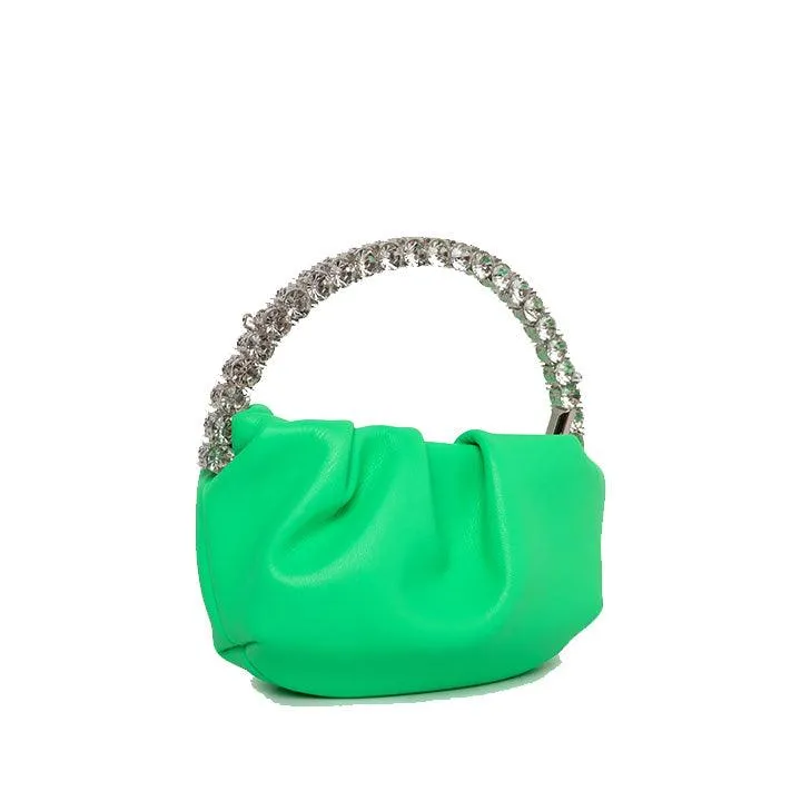 PUBLIC DESIRE THE DIAMANTE AURORA LIME BAG