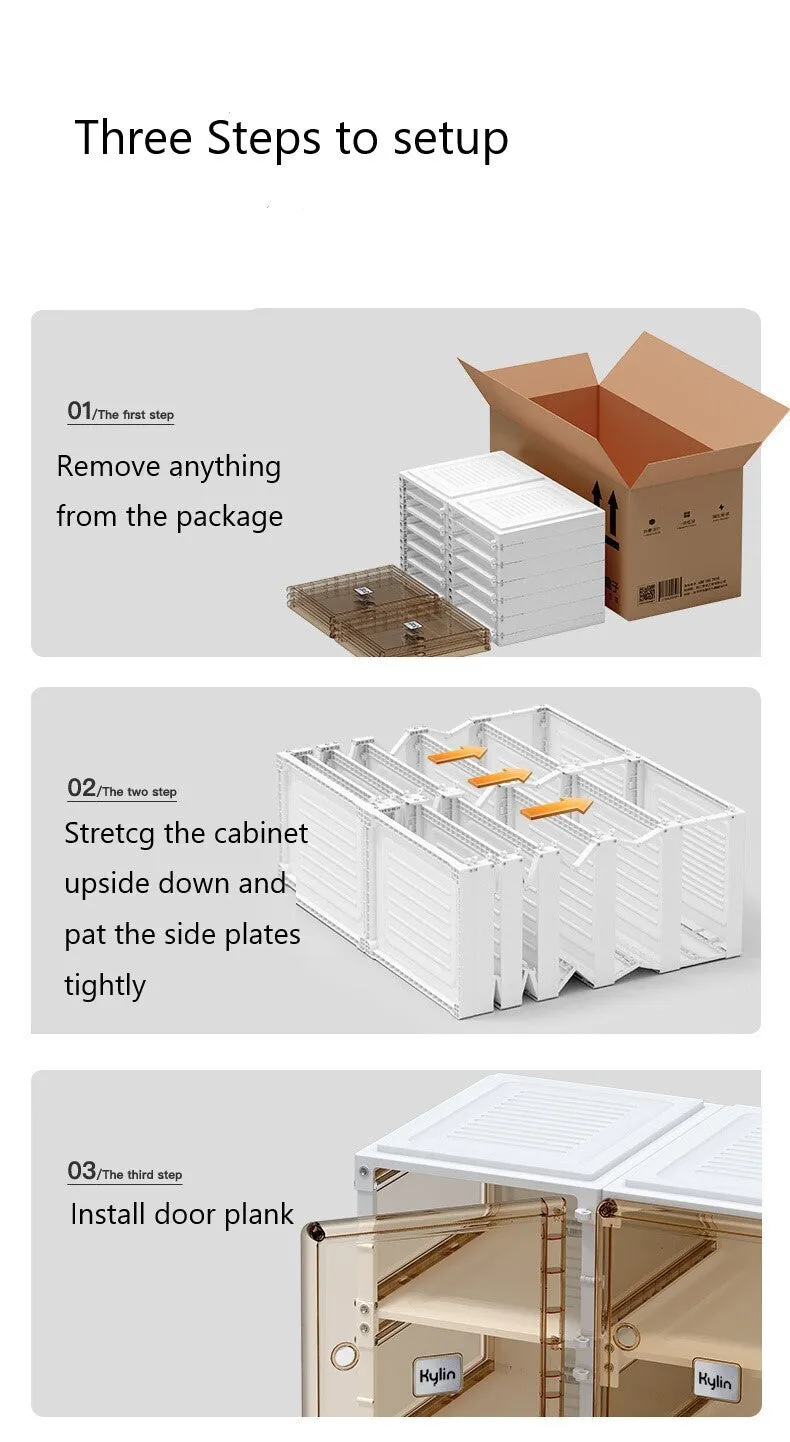 QuickFold 12-Grid Shoe Storage Box, Large Capacity