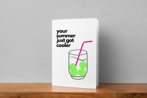 "Summer Just Got Cooler" Pickleball Birthday Greeting Card