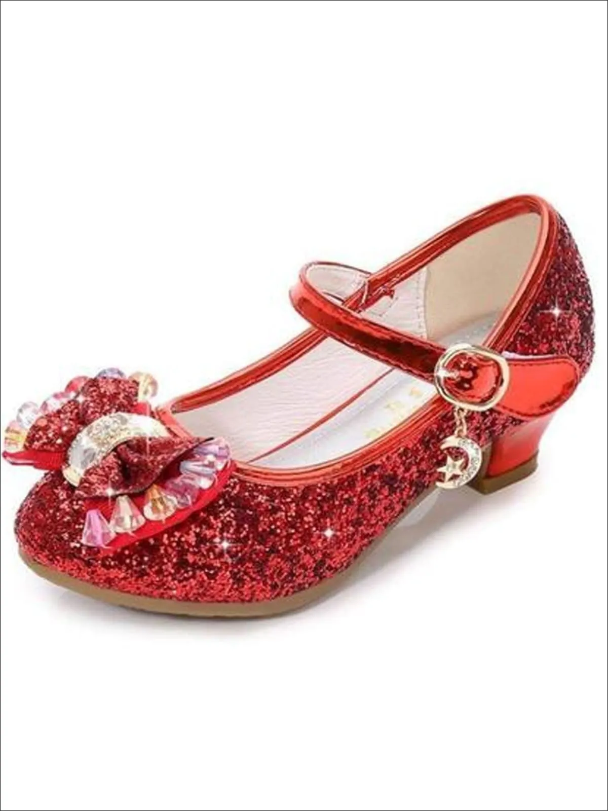 Red Glitter Mary Jane Shoes By Liv and Mia