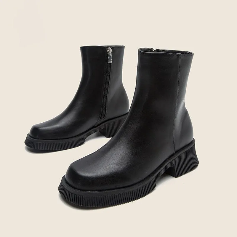 Round Toe Platform Boots