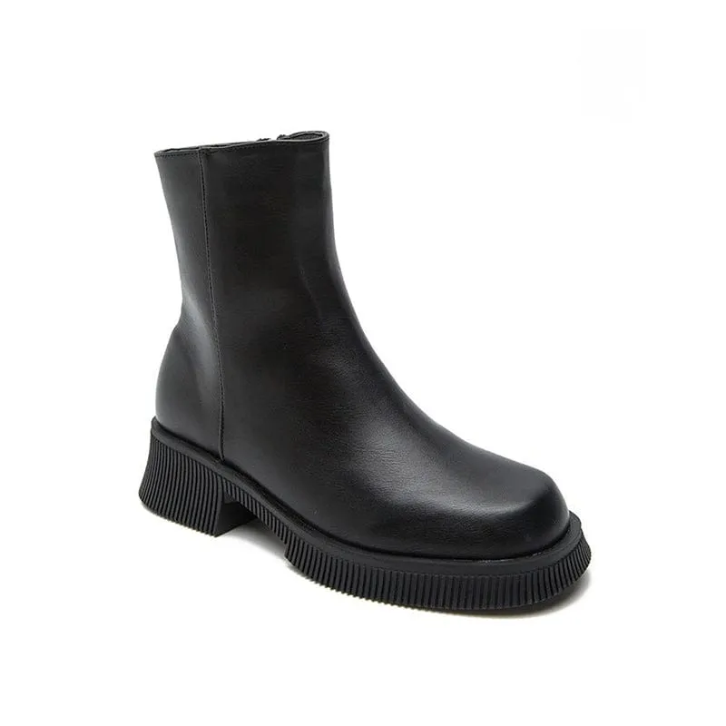 Round Toe Platform Boots