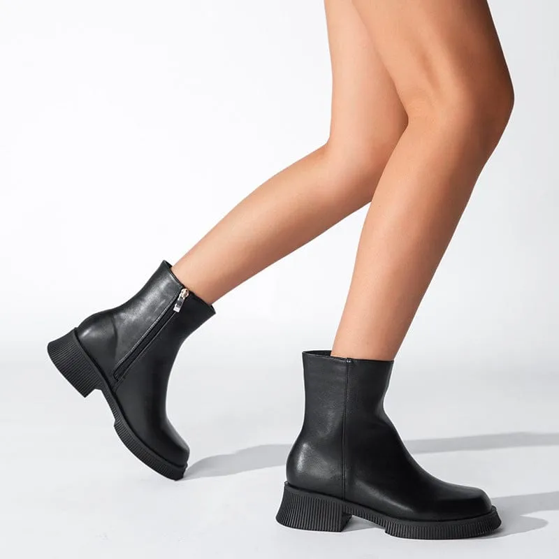 Round Toe Platform Boots