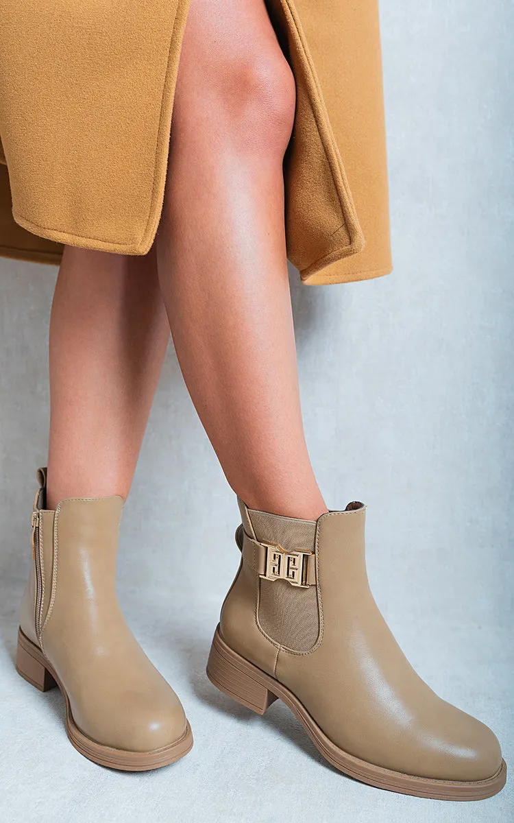 Side Buckle Chelsea Ankle Boots