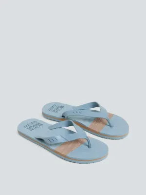 SOLEPLAY Grey Stripe Pattern Flip Flops