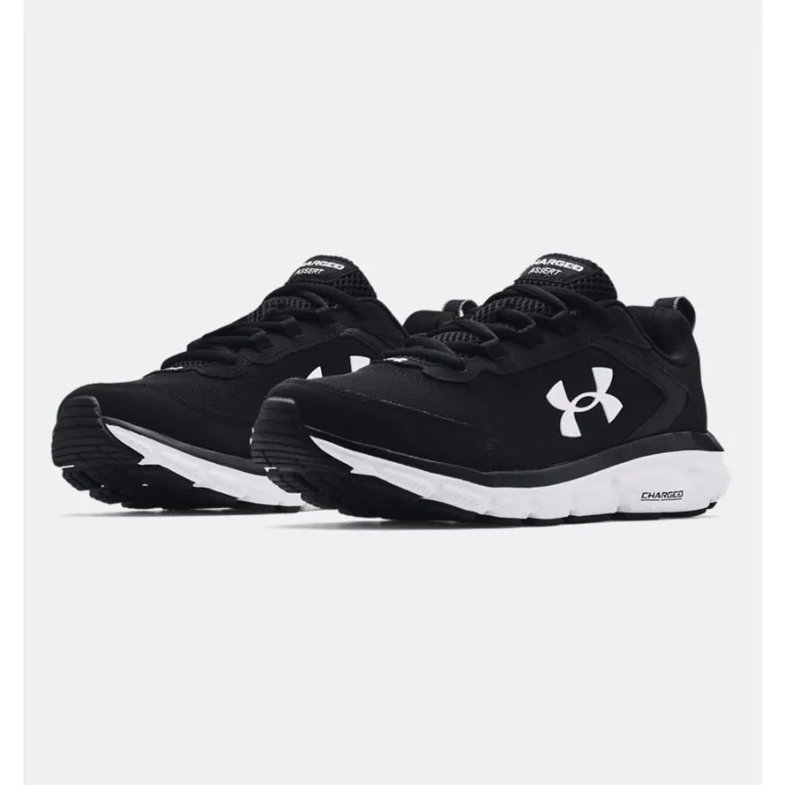 Under Armour Charged Assert 9 Men Running Shoes Black/White