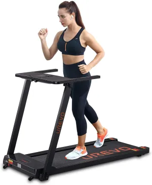 UREVO Foldable Treadmills for Home,Under Desk Electric Treadmill Workout Running Machine,2.5HP Portable Compact Treadmill with 12 Pre Set Programs and 16.5 Inch Wide TreadBelt