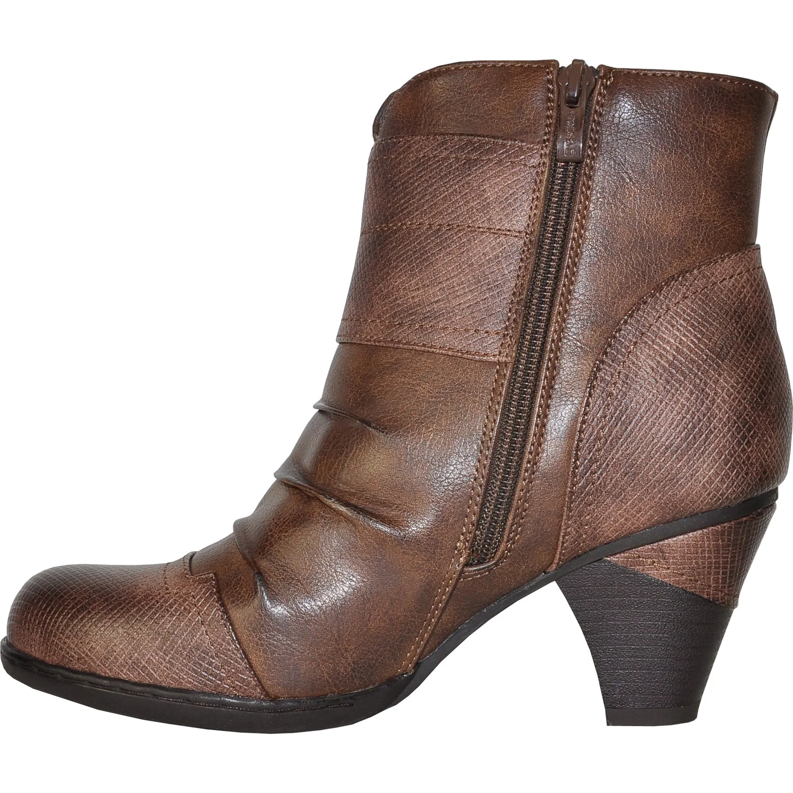 VANGELO Women Boot HF8400 Ankle Dress Boot Brown