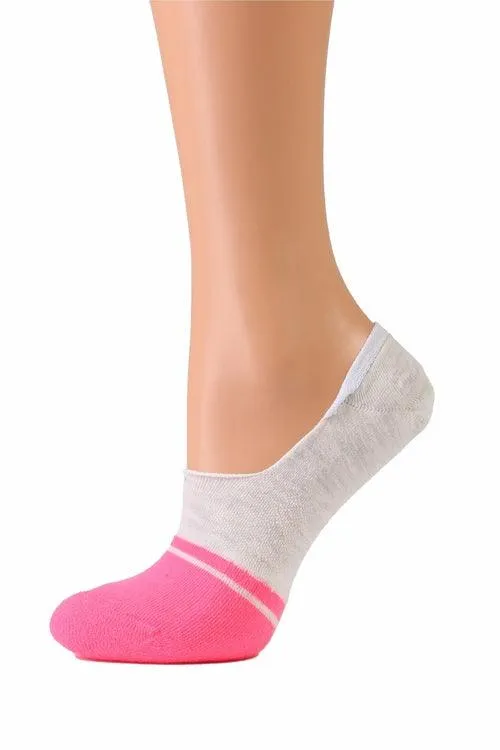 VIKI grey-pink no show socks for women