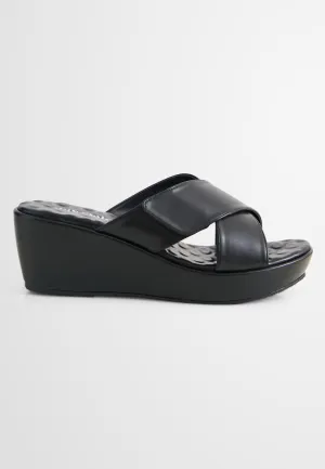 Wells Criss Cross Adjustable Velcro Strap Wedges