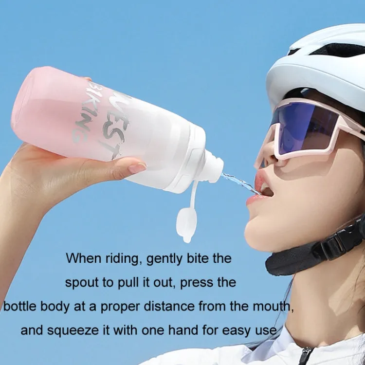 WEST BIKING 620ML Bicycle Water Bottle Portable Outdoor Cycling Water Cup, Color: White Pink Gradient