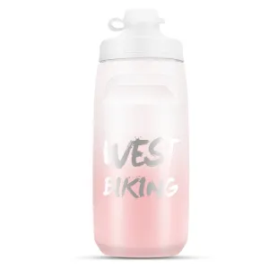 WEST BIKING 620ML Bicycle Water Bottle Portable Outdoor Cycling Water Cup, Color: White Pink Gradient