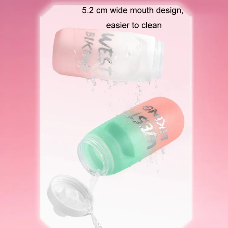 WEST BIKING 620ML Bicycle Water Bottle Portable Outdoor Cycling Water Cup, Color: White Pink Gradient