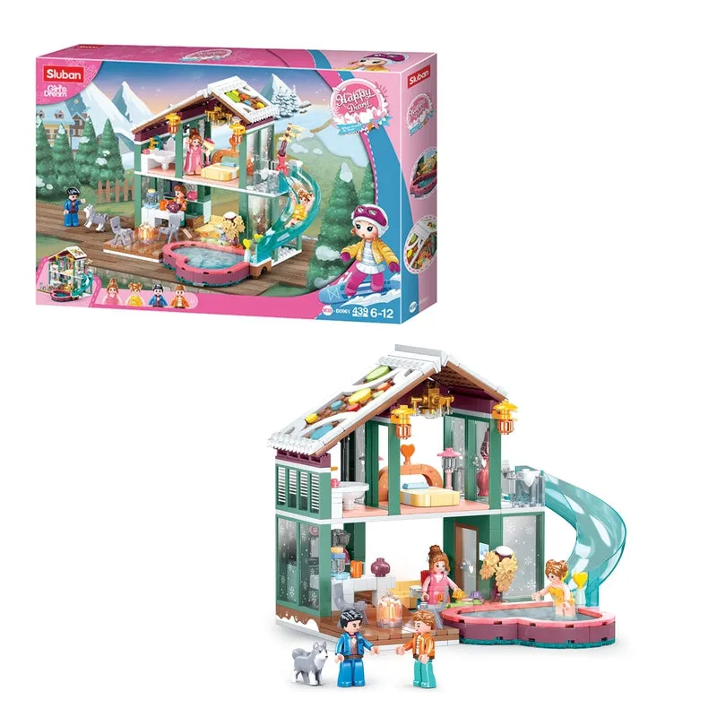 Winter Travel in Snow Resort Building Blocks Kit (439 Pcs)