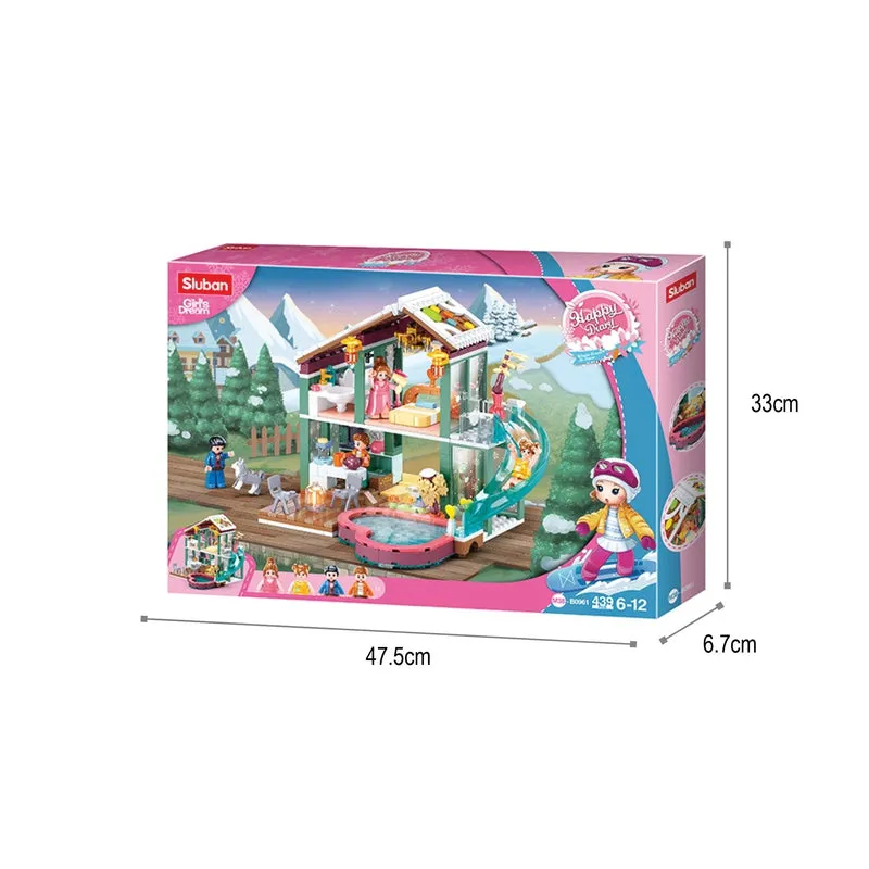 Winter Travel in Snow Resort Building Blocks Kit (439 Pcs)