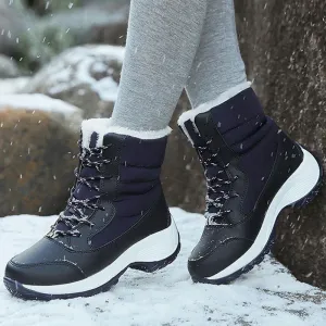 Winter Warm Lace-up Plush Down Fur Snow Boots