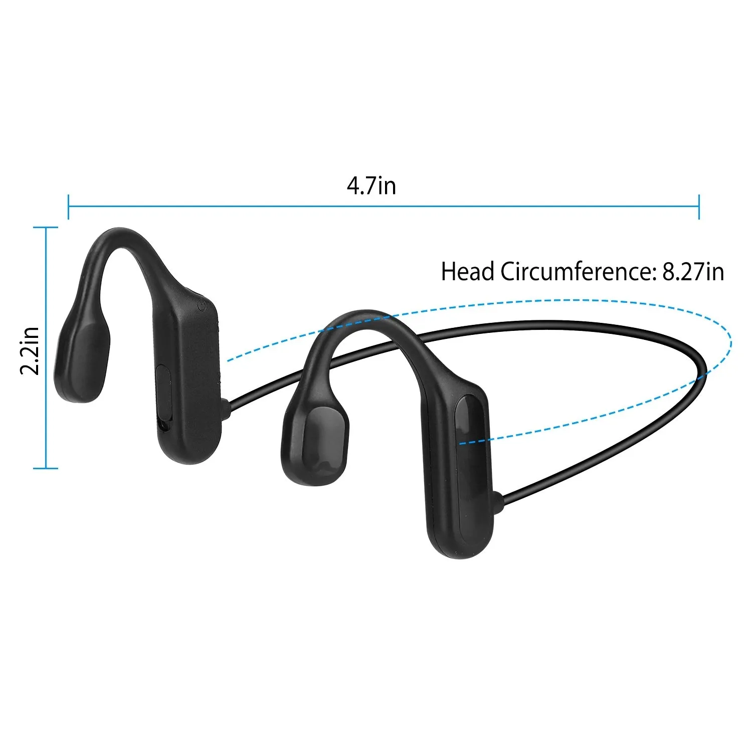 Wireless Bone Conduction Headphones V5.1, Open-Ear, Sweat-proof, with Mic