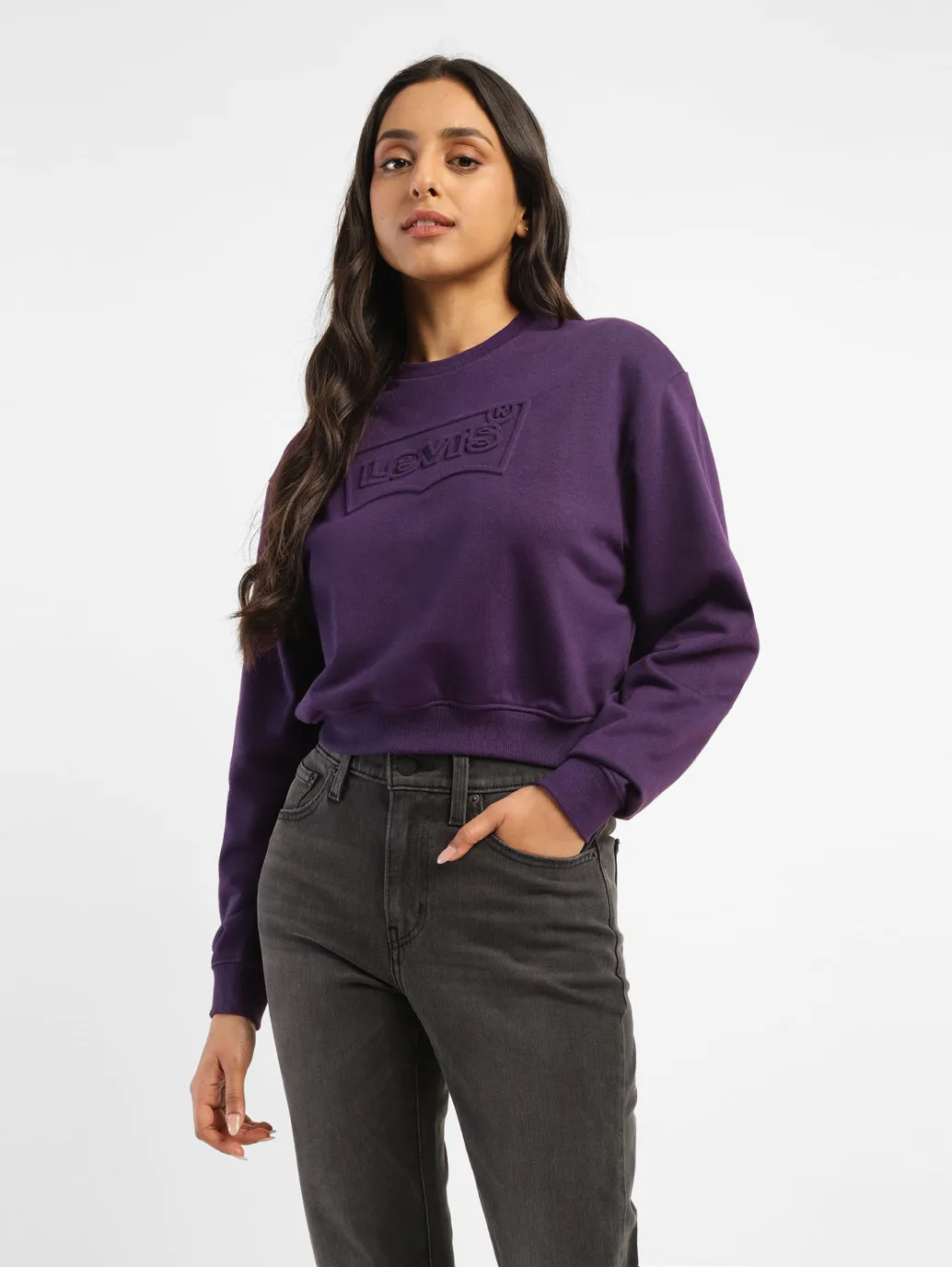 Women's Brand logo Regular Fit Crew Neck Sweatshirt