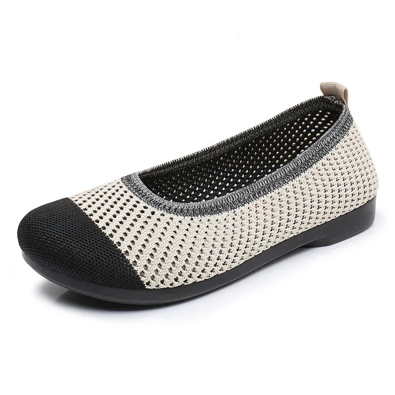 Women's Cloth Summer Breathable Hollowed Slip-on Soft Canvas Shoes