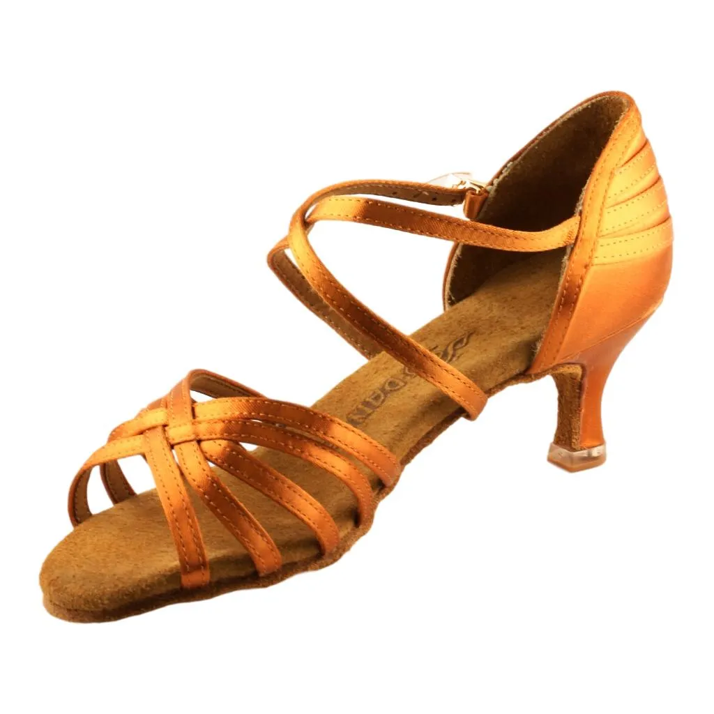 Women's Latin Dance Shoes, Model 2324, Heel EH11, Tan 3