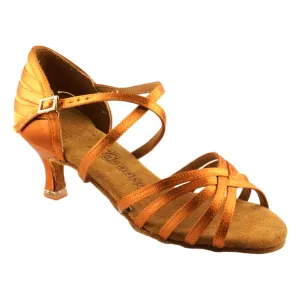 Women's Latin Dance Shoes, Model 2324, Heel EH11, Tan 3